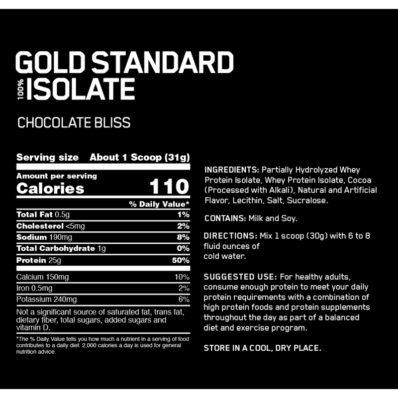 Optimum Nutrition Gold Standard 100% Isolate 金牌分离乳清蛋白粉 - 5磅